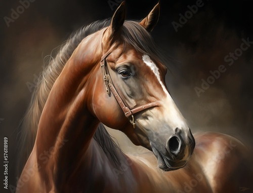 Horse in oil painting © Emojibb.Family