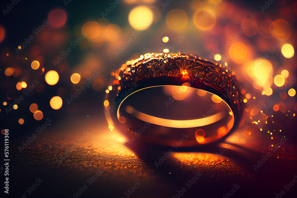 Obraz premium gold wedding ring.generative ai
