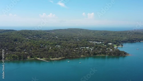 Murrays beach resort town waterfront on Lake Macquarie in Australia as 4k.
 photo