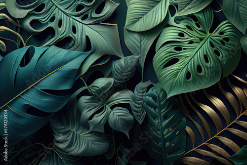 leaves background created with Generative AI technology © Robert Herhold