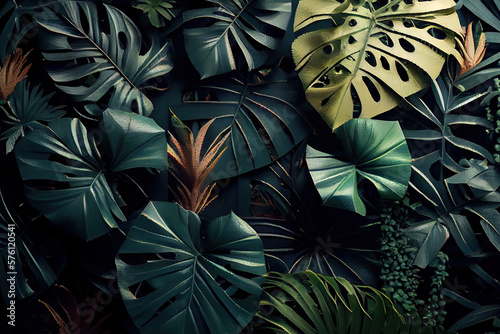 leaves background created with Generative AI technology