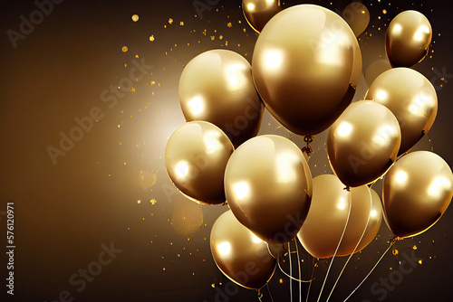gold and silver balloons created with Generative AI technology