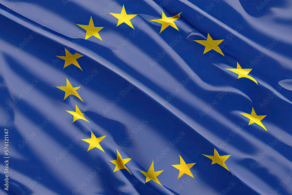 european union flag created with Generative AI technology