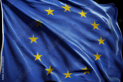 european union flag created with Generative AI technology