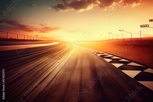 sunset on the road created with Generative AI technology © Robert Herhold
