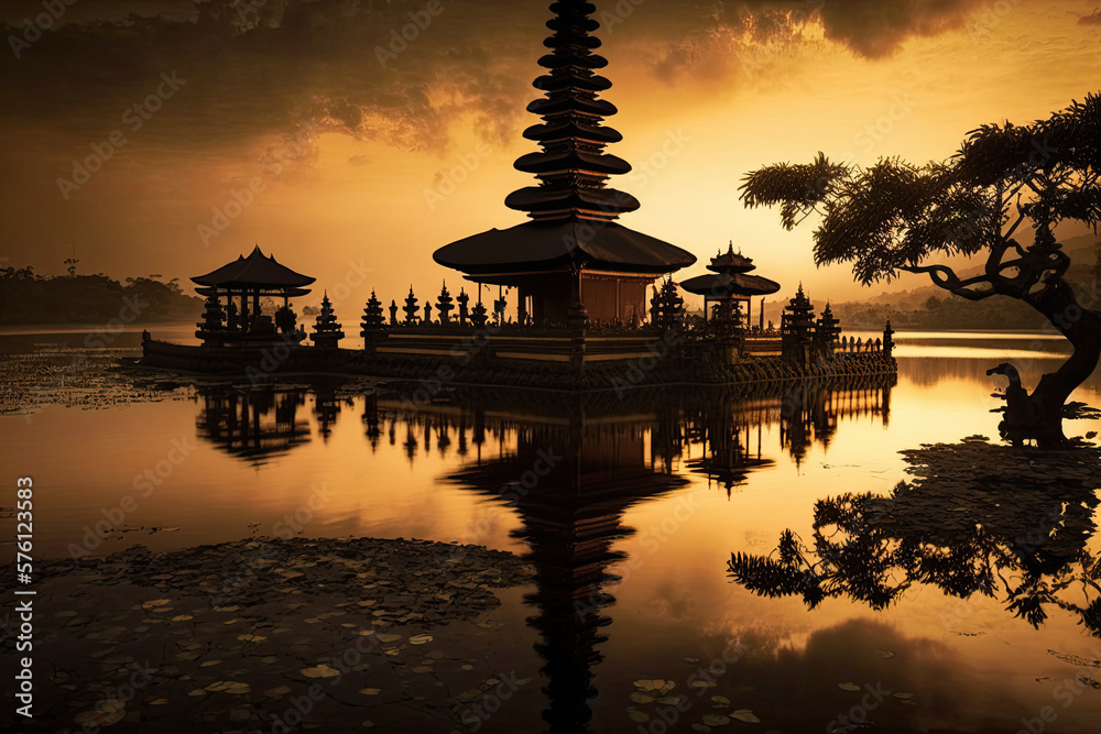 Obraz premium temple in bali indonesia made with generative ai