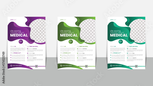 Medical Flyer, Clinic Flyer Template, Abstract Shape’s, Colorful Concepts, layout Design, Vector Design, Graphic Elements,healthcare Company Flyer, Unique Design, Leaflets, Graphic Design