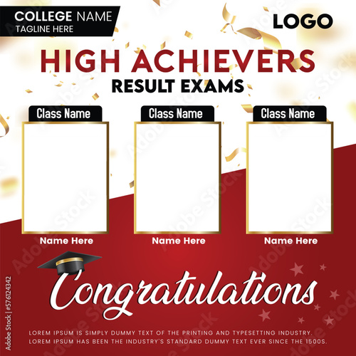 congratulations high achiever students social media post template