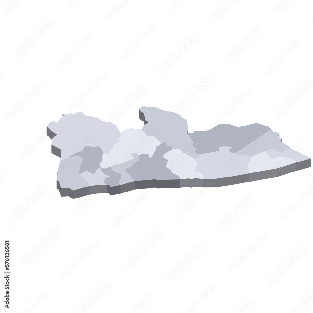 Liberia political map of administrative divisions - counties. 3D ...
