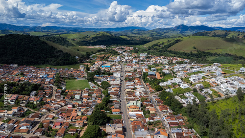 Vista aérea da cidade de Piranguinho, interior do sul do estado de Minas Gerias, Brasil. photo