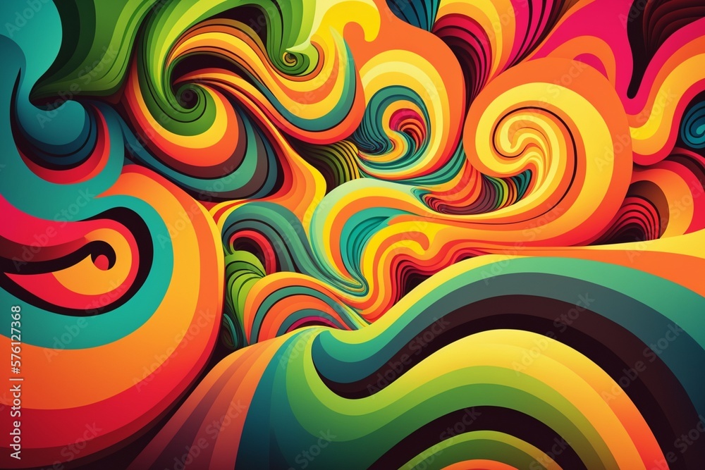 Colorful Psychedelic Background - Retro Abstract Wallpaper Colorful Psychedelic Background - Retro Abstract Wallpaper