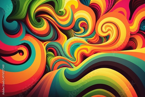 Colorful Psychedelic Background - Retro Abstract Wallpaper