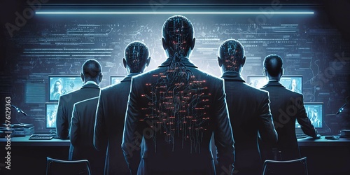 a group of cyber criminals exploits the resources of artificial intelligence. created with generative artificial intelligence