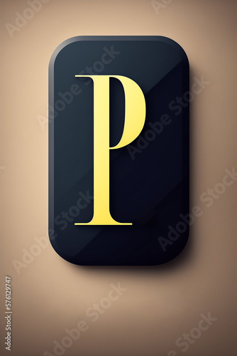 Letter P logo design, Illustration. Generative AI