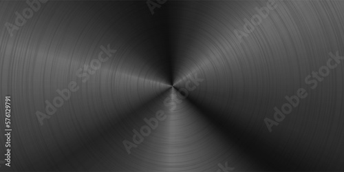 Realistic black metal texture with scratches. Brushed steel or aluminium plate. Old grunge polished metal surface. Vector illustration