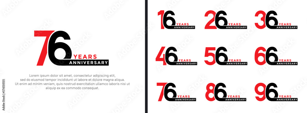 custom made wallpaper toronto digitalset of anniversary logo style red and black color on white background for special moment