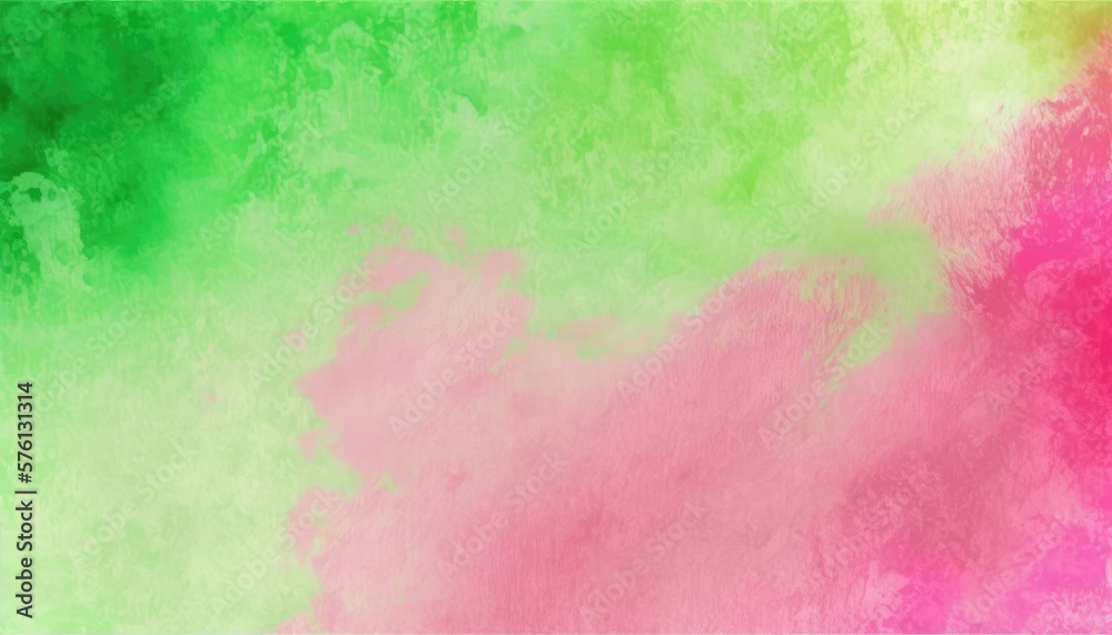 Abstract pink-green watercolor background for textures backgrounds and web banners design. Generative AI