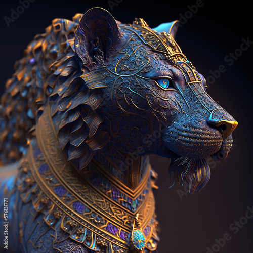 Egyptian Goddess Sekhmet (AI Generated) photo