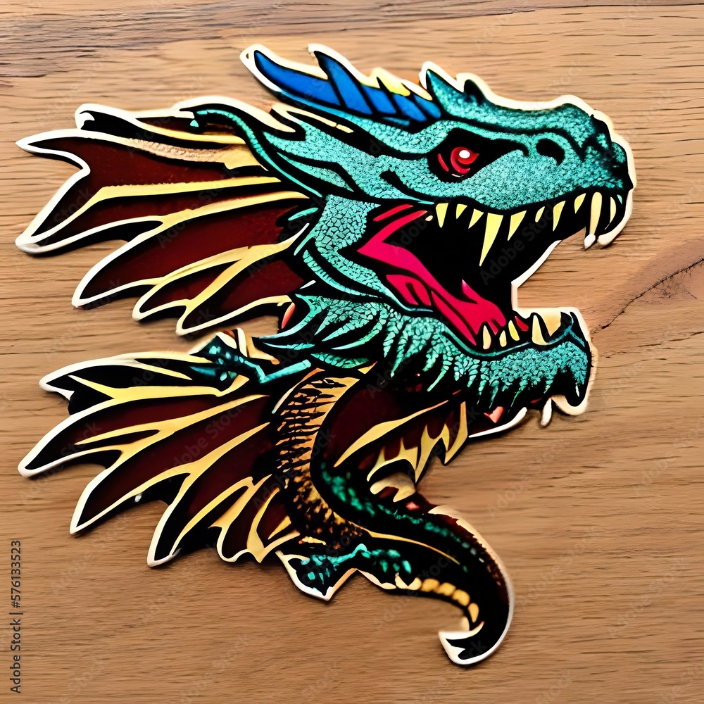 Naklejka premium Chinese dragon sticker - AI generate
