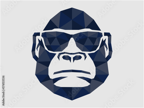 monkey with sunglasses style polygonal