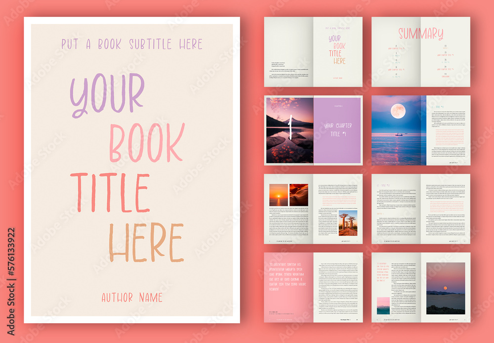 Colorful Print Book Layout Stock Template | Adobe Stock