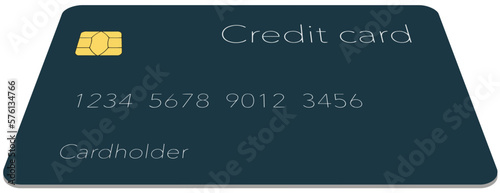 Generic credit card isolated on background. 