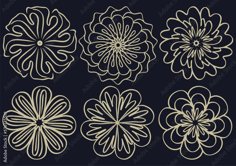 Hand Drawn Organic Floral Elements Hand Drawn Organic Floral Elements