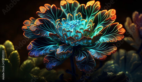 Bright colored flowers - Created with Generative AI Technology 