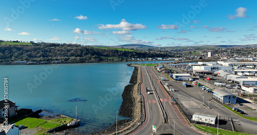 Port Of Larne roundabout and Harbour highway Co Antrim Northern Ireland 02-02-2023