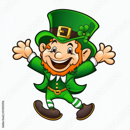 Cute saint patricks day leprechaun, gold coins, graphics, irish