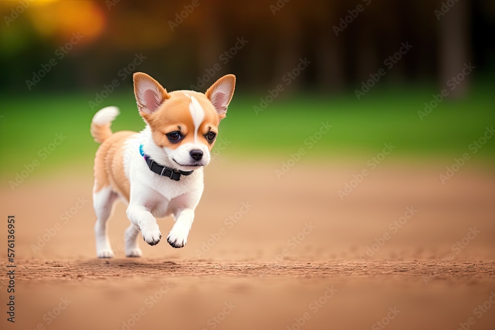 Closeup portrait of small funny beige mini chihuahua dog, generative ai, cute puppy Closeup portrait of small funny beige mini chihuahua dog, generative ai, cute puppy