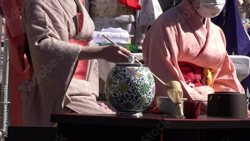 梅まつり野点、茶道作法1