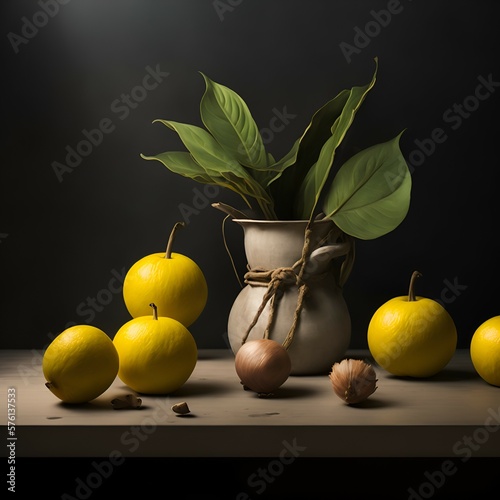 Still life with fruits. Ai generated 