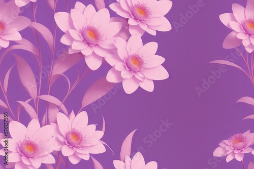Seamless flowers pattern painting with trendy colors. Print Design  generative ai  perfect for interior  furniture and fashion.