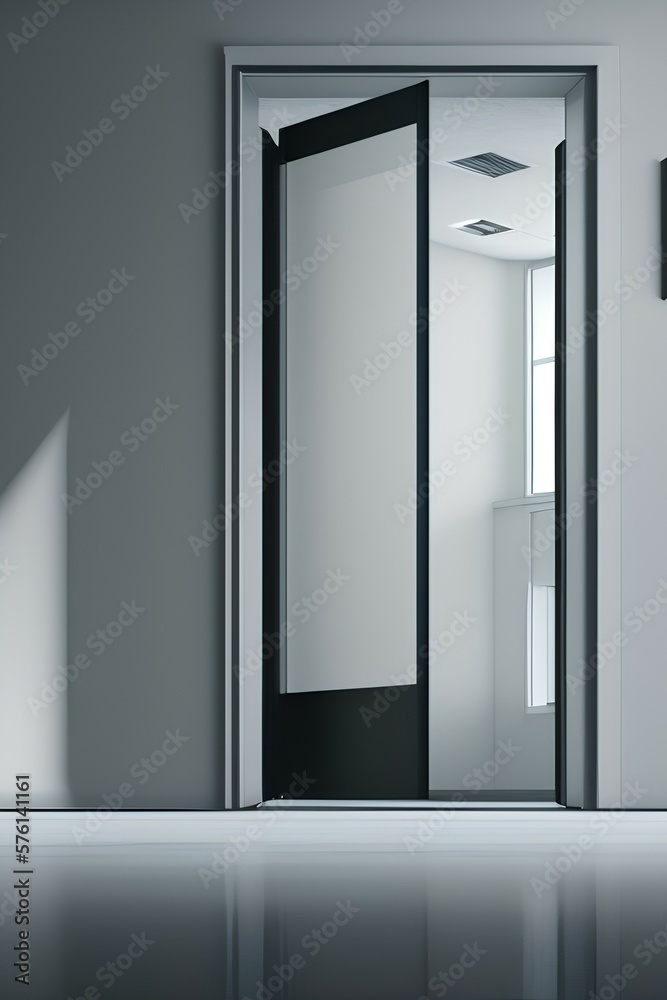 Open door in an empty office - generative ai Open door in an empty office - generative ai