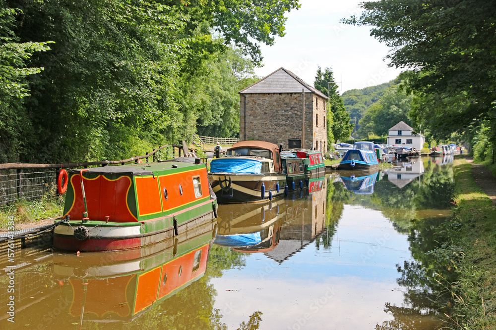 Boats on the Brecon Canal, Wales