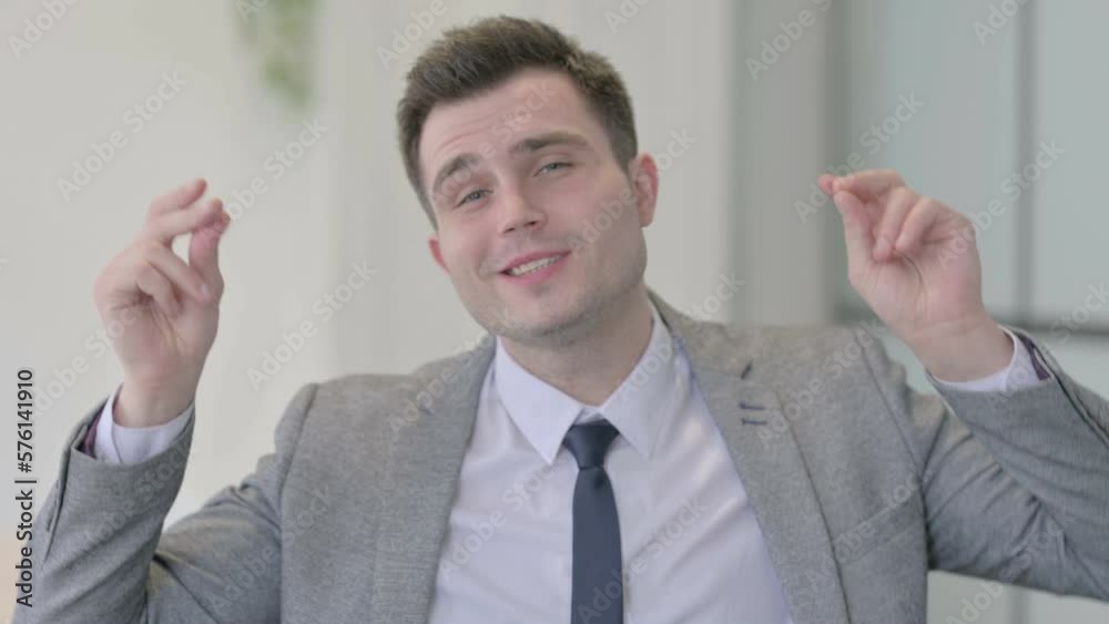Portrait of Dancing Young Businessman Feeling Amazed Portrait of Dancing Young Businessman Feeling Amazed