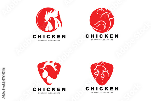 Chicken Logo, Farm Animal Vector, Design For Chicken Farm, Fried Chicken Restaurant, Cafe