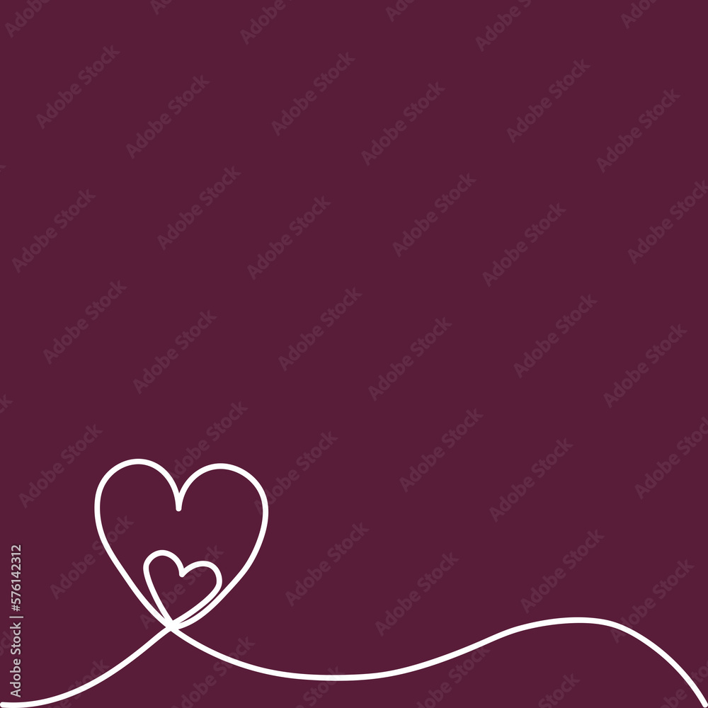 Hearts drawn with lines, Valentine's Day, love