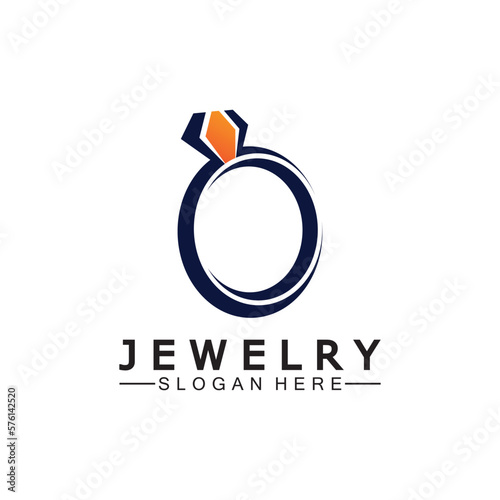 Abstract diamond for jewelry business logo design concept