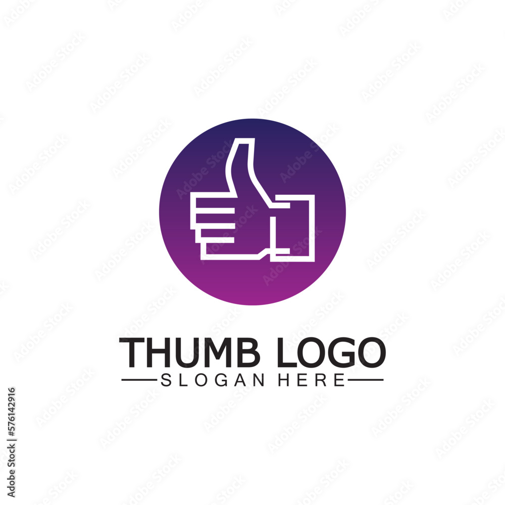 Thumb up concept logo template.Good symbol for your web site design, logo, app,Vector illustration.