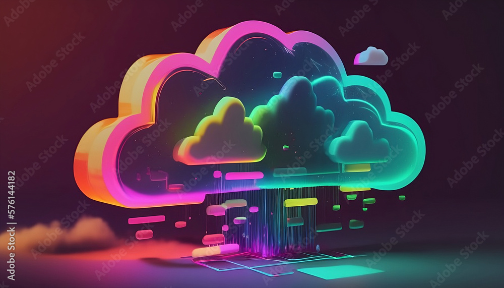 Obraz Cloud Computing Creative Icon. 2D Rendering Icom, simple, High Quality. fototapeta, plakat