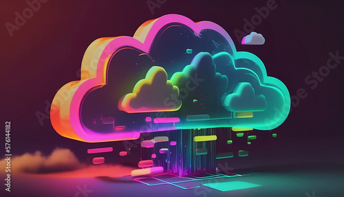 Cloud Computing Creative Icon. 2D Rendering Icom, simple, High Quality.