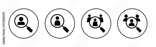 Hiring icon vector for web and mobile app. Search job vacancy sign and symbol. Human resources concept. Recruitment