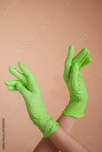 hand in green glove