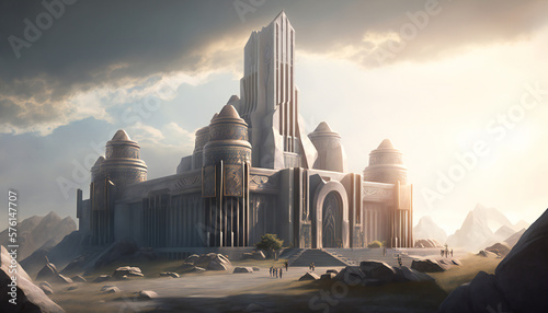 Asgard world of the gods - home of the Aesir - landscape - German Mythologies - Generative AI