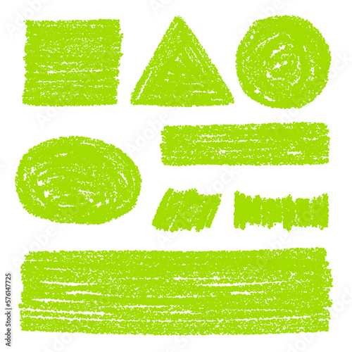 クレヨン素材のいろいろな形のストローク装飾セット