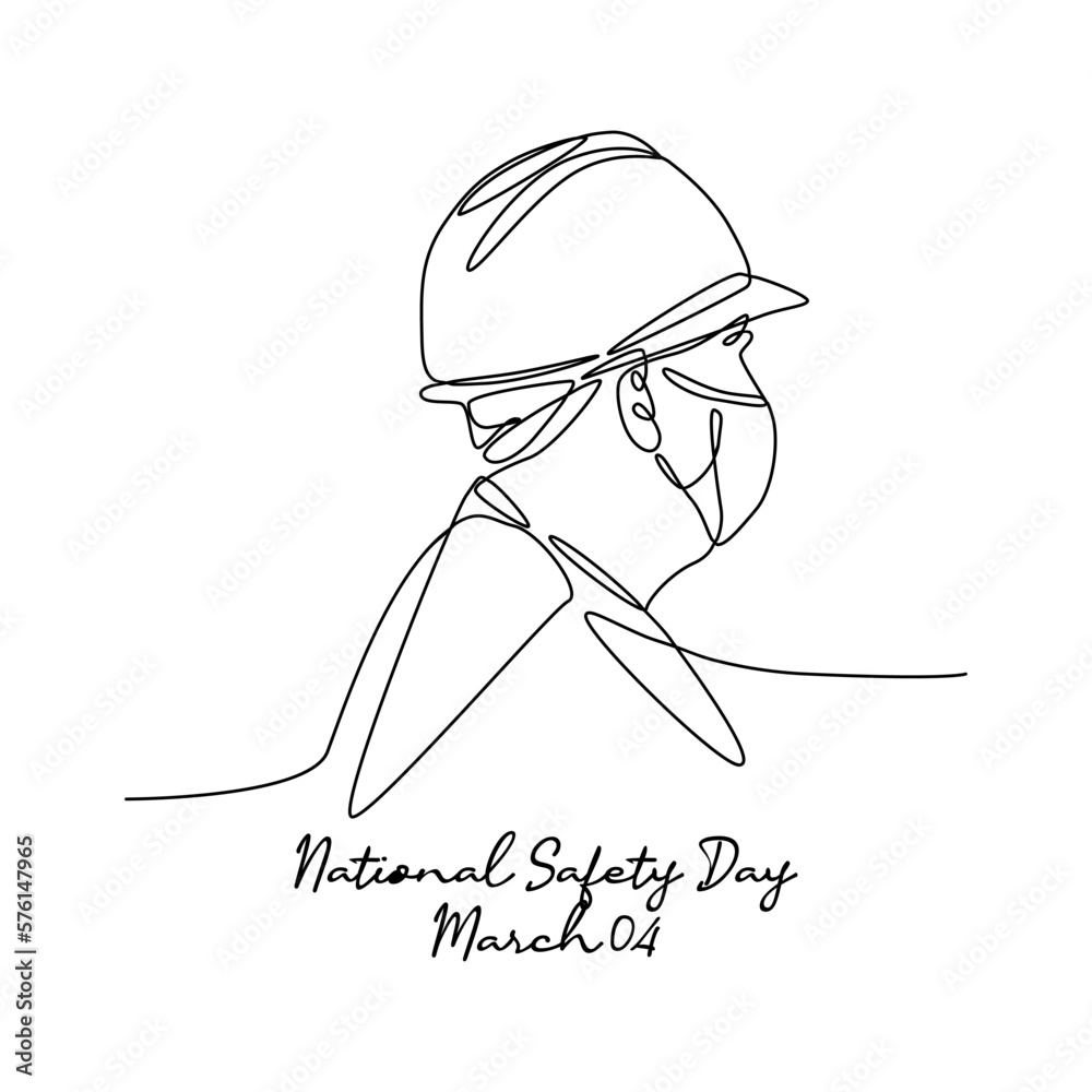 single-line-art-of-national-safety-day-good-for-national-safety-day