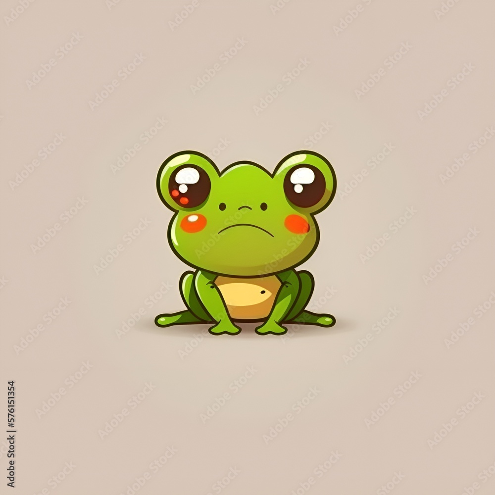 cute frog logo, generative AI cute frog logo, generative AI