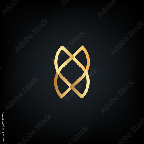 Samsara gold icon. Guts of Buddha, Buddha's entrails. The Endless Knot or Eternal Knot, the knot of happiness
